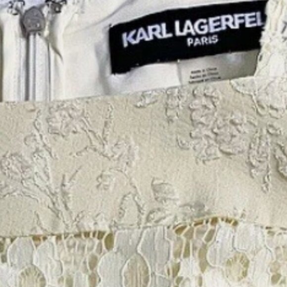 Brand New Karl Lagerfeld Fit & Flare Lace Sleeveless Dress - Picture 3 of 7